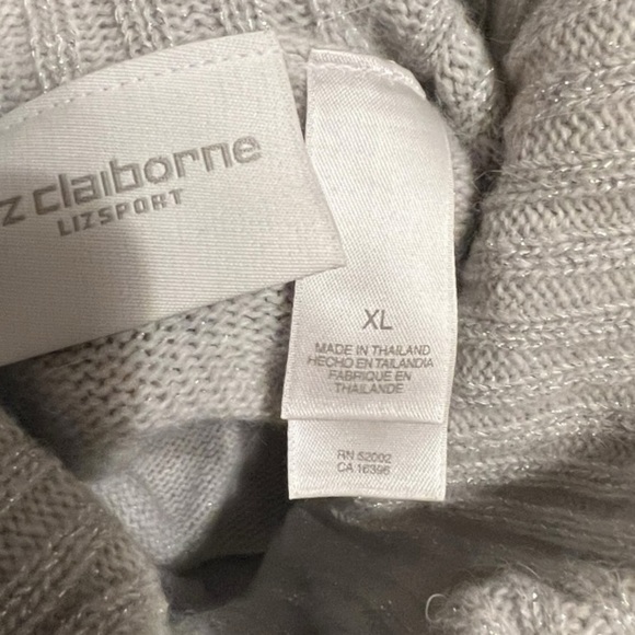 Liz Claiborne LizSport Metallic Wool Blend Sweater - Picture 6 of 7